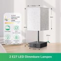 Zestaw 2 lampek nocnych LED EDISHINE z funkcją ściemniania i ładowarką USB